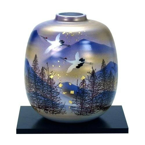 日用品 雑貨 通販 6号花瓶 金箔鶴木立連山 N165-07 オススメ 送料無料