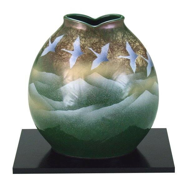 あると便利 日用品 九谷焼 万作作 7号花瓶 鶴連山 N170-05 おすすめ 送料無料