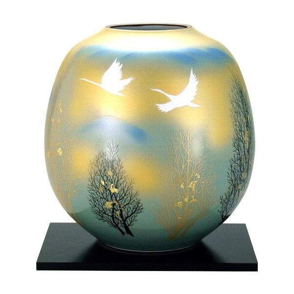 アイデア商品 面白い おすすめ 九谷焼 8号花瓶 双鶴木立 N174-07 人気 便利な お得な送料無料