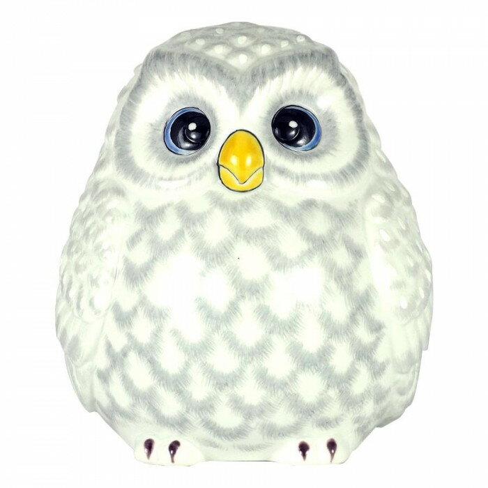 プレゼント オススメ 父 母 日用品 九谷焼 6号ジャンボ梟 白盛彩 N190-14 送料無料 お返し 贈答品