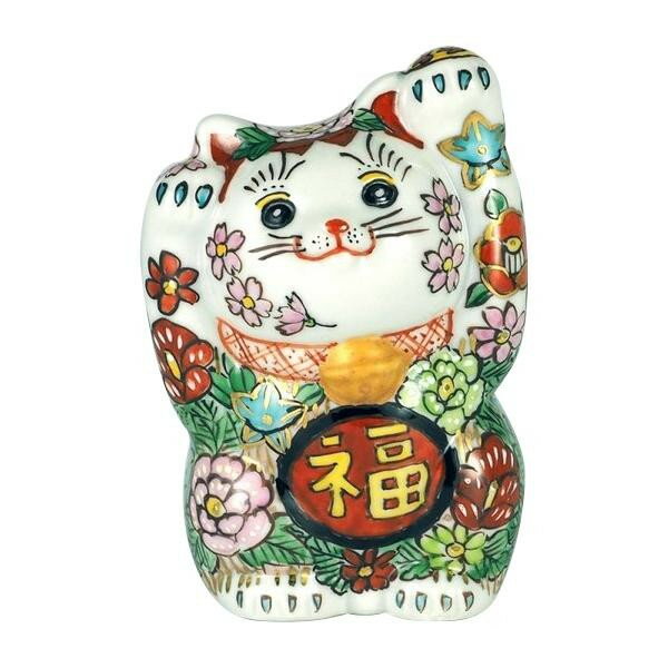 アイデア商品 面白い おすすめ 九谷焼 4号両手招猫 花詰 N192-11 人気 便利な お得な送料無料