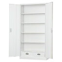 暮らし プレゼント 実用的 豊國工業 36型両開き書庫(引出し付き) TS-36HDN CN-85色(ホワイトグレー) お祝い ギフト 人気 ブランド お洒落