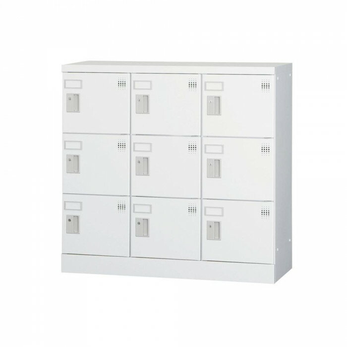 あると便利 日用品 豊國工業 多人数用ロッカーロータイプ(3列3段)シリンダー錠 GLK-S9 CN-85色(ホワイトグレー) おすすめ 送料無料