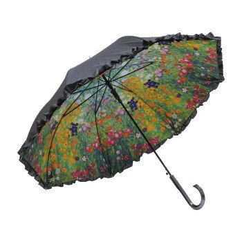 [商品名]ユーパワー 名画フリルジャンプ傘(晴雨兼用) クリムト「フラワーガーデン」 AU-02606代引き不可商品です。代金引換以外のお支払方法をお選びくださいませ。フリルが大人かわいいジャンプ傘で、晴れの日も雨の日も優雅な気分で過ごせそう。いつものように傘を開くだけで、名画の世界が広がります。サイズ広げた時のサイズ:直径103×長さ87cm、親骨の長さ:58cm(8本)個装サイズ：2.0×85.0×8.0cm重量約390g個装重量：400g素材・材質かさ生地の組成:ポリエステルポンジー100％ハンドル:ウッドリブ:グラスファイバー・スチールシャフト:スチール仕様晴雨兼用UVカット率:99％以上生産国中国※入荷状況により、発送日が遅れる場合がございます。fk094igrjs