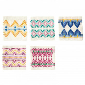 オリムパス スウェーデン刺しゅうキット コースター 5枚1組 カラフル SW-17 お得 な 送料無料 人気 トレンド 雑貨 おしゃれ