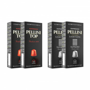 便利グッズ プレゼント お勧め Pellini(ペリーニ) エスプレッソカプセル トップ＆スプレーモ 各2箱セット 男性 女性 送料無料