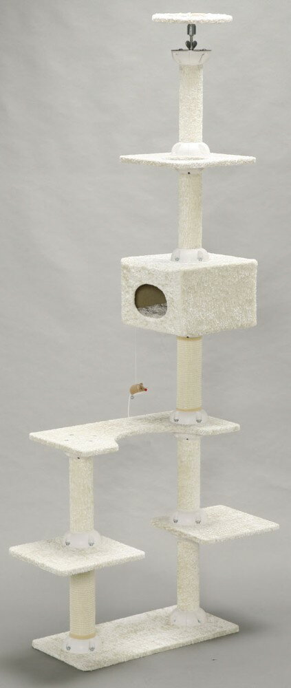 ネコ 遊び場 オモチャ タワー 上下運動ができる4段タイプ！ブラウン