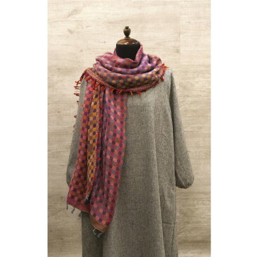 ドット柄 タッセル付き ドット柄がキュートな 可愛い ドットフリンジストール レッド