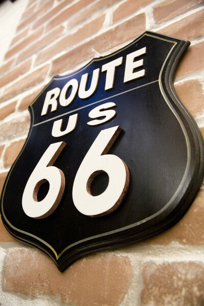 木製 プレート カフェ風キッチンに インテリア アメリカン アンティークプレート ROUTE66 ブラック