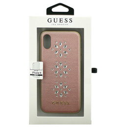 お役立ちグッズ iPhoneX専用 スタッズ付きハードケース STUDS AND SPARKLES - PU LEATHER HARD CASE WITH SNOW FLAKES - PINK iPhone X GUHCPXSTUPI