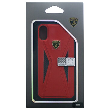 iPhone関連 Lamborghini 公式ライセンス品 iPhoneX専用 本革ハードケース Aventador-D8 Back cover RDLB-TPUPCIPX-AV/D8-RD