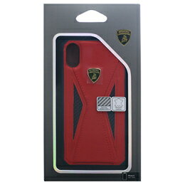 iPhone関連 Lamborghini 公式ライセンス品 iPhoneX専用 本革ハードケース Aventador-D8 Back cover RDLB-TPUPCIPX-AV/D8-RD