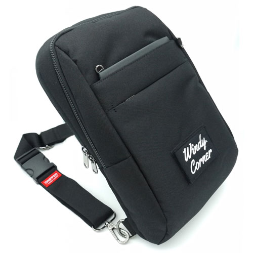 便利グッズ アイディアグッズ商品 スキミング防止 防犯スリングバッグ WindyCorner(ウィンディコーナー) ブラック AJX90630 好評