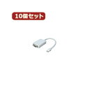 アイデア 便利 グッズ 変換名人 10個セット mini Display Port→VGA MDP-VGAX10 お得 な全国一律 送料無料