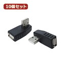 変換プラグ USB A 左L型 変換名人 10個セット 変換プラグ USB A 左L型 USBA-LLX10