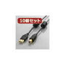 パソコン関連 10個セット エレコム フェライトコア付きUSB2.0ケーブル U2C-BF07BKX10 おすすめ 送料無料