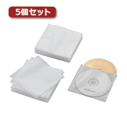 パソコン 5個セットエレコム Blu-ray・CD・DVD対応不織布ケース スタンダード CCD-NWB120WH CCD-NWB120WHX5 おすすめ