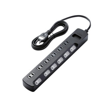 生活家電関連 AV雷ガードタップ/個別スイッチ/ホコリシャッター付/6個口/2.5m/ブラック AVT-K6A-2625BK オススメ 送料無料