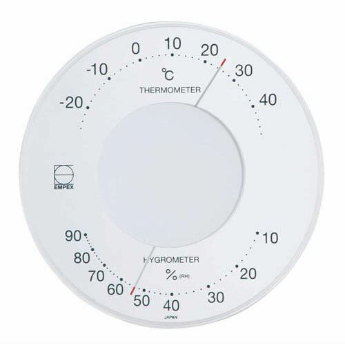 かわいい 雑貨 おしゃれ 温度・湿度計 セレナ 温度・湿度計 壁掛用 LV-4303 ホワイト 好評 おしゃれ