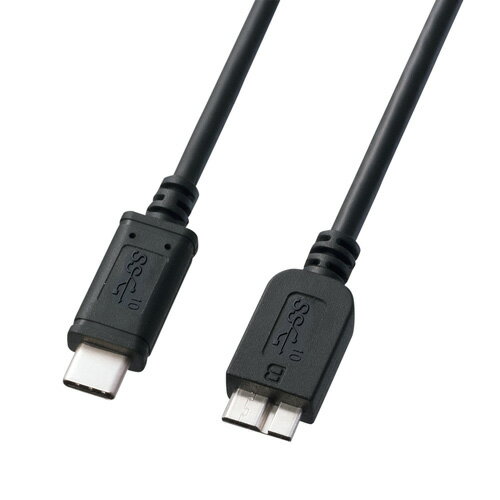 USBタイプC-microBのUSB3.1ケーブル1mブラックUSB認証取得品 USBType-Cポートを持つパソコン、タブレット端末などと、USB機器(USB3.1 3.0microB端子を持つ機種)を接続するためのケーブルです ↓ 両面させるUSBType-C…