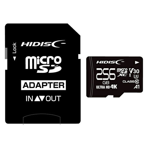 HIDISC 超高速microSDXCカード 256GB CLASS10 UHS-I Speed class3, A1対応 マイクロSDXC256GB　class10 UHS-1　A1　V30 Read:90MB s　Write:60MB s 規格:SDXC 容量:256GB スピードクラス:Class10 UHS-I speed class…