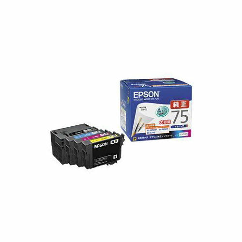 代引き不可商品です。代金引換以外のお支払方法をお選びくださいませ。EPSON 純正インクカートリッジ(4色セット・大容量) IC4CL75● 75系インク各4色を買うより、約3%お得対応機種:PX-M740F、PX-M741F、PX-S740※入荷状況により、発送日が遅れる場合がございます。[商品ジャンル]えぷそん パソコン パソコン周辺機器 インク パソコン パソコン周辺機器 インク パソコン・周辺機器 PCサプライ・消耗品 プリンター・FAX用インク インクカートリッジ DIY、工具 オフィス用品 コピー機 インクカートリッジ、トナー インクカートリッジ電池5本おまけつき（商品とは関係ありません）