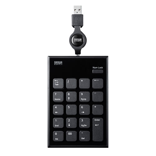 パソコン周辺機器関連 巻取りUSBテンキー NT-21UBK オシャレ