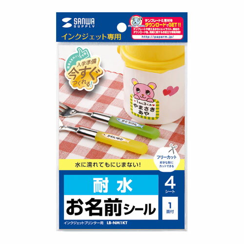 【5個セット】 サンワサプライ インクジェット耐水お名前シール(ノーカット) LB-NM1KTX5 人気 商品 送料無料