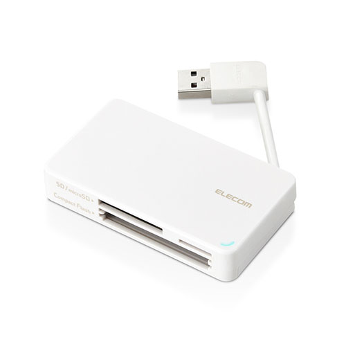 アイデア 便利 グッズ USB2.0対応メモリカードリーダー/ケーブル収納型タイプ MR-K304WH お得 な全国一律 送料無料