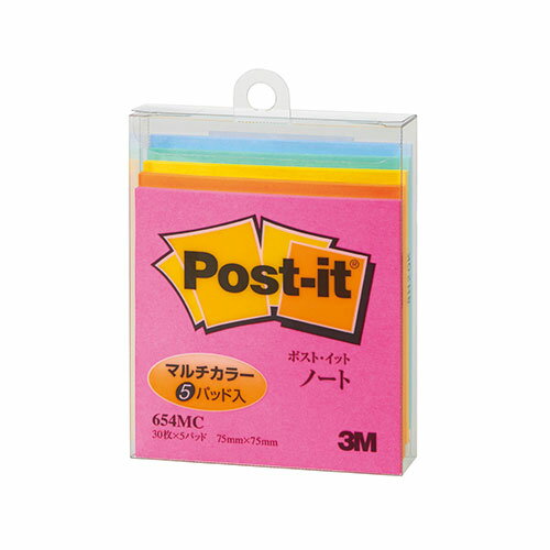 消耗品 関連 【10個セット】 3M Post-it ポストイット ノート マルチカラー 3M-654MCX10 オススメ 送料無料