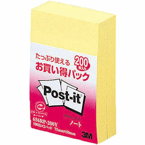 オフィス用品 [10個セット] 3M Post-it ポストイット お買い得パック ノート 3M-656RP-200YX10 おすすめ 送料無料 おしゃれ