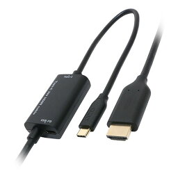 USB PD給電しながらスマートフォンやPCを液晶TVに出力 ●USB Type-C端子をHDMI端子に変換するアダプタ ●USB PD対応で給電しながら使用が可能 ●スッキリコンパクトなケーブル一体型タイプ ●4K30P/フルHD解像度に対…