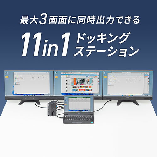 便利グッズ アイディア商品 サンワサプライ USB Type-Cドッキングステーション(3画面出力対応) USB-CVDK11 人気 お得な送料無料 おすすめ