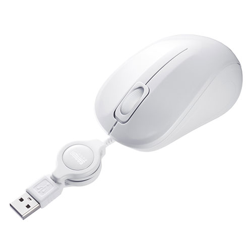 パソコン周辺機器 関連 サンワサプライ 抗菌・静音有線巻取りブルーLEDマウス MA-MBSK315W おすすめ 送料無料 おしゃれ