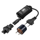 Cタイププラグの最大250V対応電源コード。Aタイプ変換アダプタ付き。 ●渡航先の国で使えるノートパソコン用電源コードです。 ●最大250Vまで対応しています。 ●コード長が60cmとコンパクトで、携帯性に優れていま …(2)