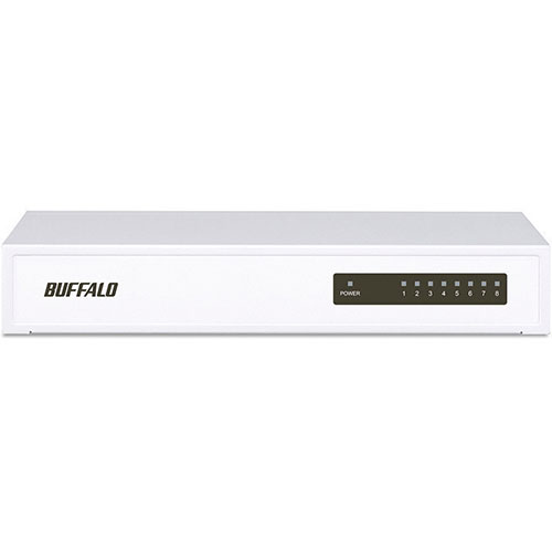 [商品名]BUFFALO バッファロー LSW4-TX-8NS/WH 10/100Mbps対応・8ポート スイッチングハブ 電源内蔵モデル ホワイト LSW4-TX-8NS-WH代引き不可商品です。代金引換以外のお支払方法をお選びくださいませ。LSW4-TX-8NS/WH 10/100Mbps対応・8ポート スイッチングハブ 電源内蔵モデル ホワイト●リビングになじむスタイリッシュなデザイン本製品は、スタイリッシュなデザインのスイッチングHubです。スイッチングHubとは、通信を行う機器同士の情報を判別し自動的に適切な通信を行う機器で、ネットワーク対応のプリンター、パソコン、ゲーム機やテレビなどを接続しネットワークに参加させることができます。本製品の設計にあたっては、スイッチングHubの使用シーンが従来のパソコン周辺のみならず、リビングや寝室など幅広いシーンへと拡大していることを鑑み、どこに置いてもインテリアを邪魔しないスタイリッシュなデザインを目指しました。※本製品は「ルーター機能」は、備えておりません。インターネット回線を複数の機器でお使いになりたい場合は、ルーター(有線ルーター、Wi-Fiルーターいずれでも使用可能)が必要です。●マグネットで金属壁へ取り付け可能標準添付のマグネットで金属壁面への取り付けが簡単に行えます。スチールのデスクやラックへの取り付けにも最適です。●ACアダプター不要の電源内蔵タイプでコンセント周りがすっきりかさばるACアダプターの必要ない電源内蔵タイプなので煩雑になりがちなコンセント周りが非常にスッキリします。●高い静音性を実現するファンレス筺体ファンレス設計で高い静音性を実現しました。可動部分をなくすことで信頼性も向上しています。●使用中のポートのみに電力供給する「おまかせ節電機能」自動電力調節機能「おまかせ節電」機能により、ポートの使用状態を自動判断しPCの電源がOFFになっているポートや未使用のポートへの供給電力を制限することで、夜間に多くのパソコンがシャットダウンされるオフィスや、昼間はパソコンが使われることの少ない自宅などで大幅な電力の節約を実現します。対応機種:IEEE802.3u (100BASE-TX)、IEEE802.3 (10BASE-T)対応機器準拠規格:IEEE802.3 (10BASE-T)、IEEE802.3u (100BASE-TX)、IEEE802.3x (Flow Control)、IEEE802.3az (EEE, アイドリングストップ)伝送速度(規格値):100Mbps (100BASE-TX)、10Mbps (10BASE-T)データ転送方式:ストア&フォワードサポート機能:Auto-Negotiation (10/100/Half-Duplex)機能、Auto-MDIX機能、IEEE802.3x フローコントロール、バックプレッシャー機能サポート、不良パケットフィルタリング機能、おまかせ節電機能[リンク]、EAPOL(IEEE802.1X)フレーム透過、BPDUフレーム透過、アイドリングストップ機能(IEEE802.3az Energy Efficient Ethernet)対応バッファー容量:96KB伝送路符号化方式:4B5B/MLT-3 (100BASE-TX)、Manchester-coding (10BASE-T)アクセス方式:CSMA/CDアドレステーブル:2048(セルフラーニング)ポート数:LSW4-TX-8NS…8ポート/LSW4-TX-5NS…5ポート伝送距離:最大100m※入荷状況により、発送日が遅れる場合がございます。電池2本おまけつき（商品とは関係ありません）