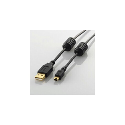 エレコム フェライトコア付きUSB2.0ケーブル U2C-MF50BK | PC 周辺機器 関連：usbメモリ タイプ 容量 ハブ コンセント ケーブル 充電器 変換 type アダプタ 充電 メモリー 延長
