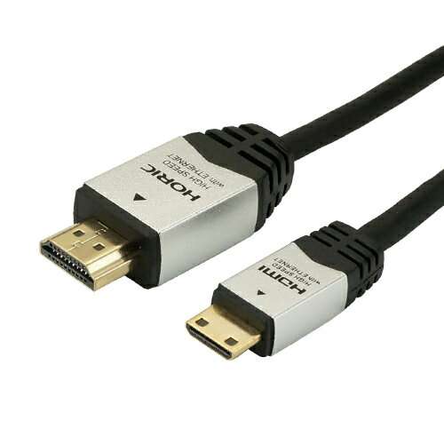 HORIC HDMI MINIケーブル 2m シルバー HDM20-015MNS | ケーブル 関連単語 HDMI VGA インターフェース ディスプレイ パソコン DVD アナログ デジタル usb PC 周辺機器 アクセサリー 転送 信号 DVI 変換 ケーブル