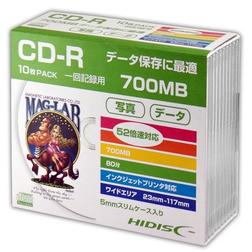 HIDISC CD-R データ用5mmスリムケース10P HDCR80GP10SC 関連:(日常 生活 暮らし グッズ 商品 アイデア 時短 便利 父の日 母の...