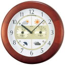 EMPEX 掛け時計 ウォールクロック ウェザーパルII気象台 BW-5221 ブラウン | 時計 関連単語 ベルト ケース バンド 電波 オシャレ アナログ ...