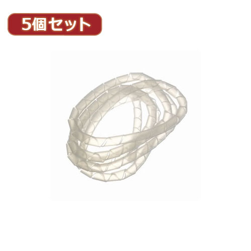 YAZAWA 5個セットまとめるチューブ 内径:6mm 白 1.5m FCT6WX5 関連:(日常 生活 暮らし グッズ 商品 アイデア 時短 便利 父の日 母...