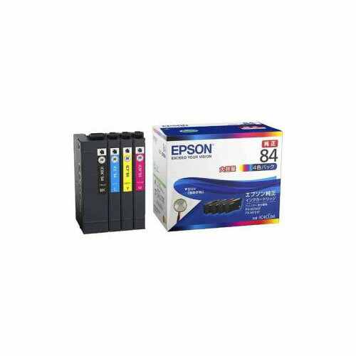 EPSON 純正 インクパック 4色パック 大容量タイプ IC4CL84 | プリンター 周辺機器 関連単語 純正 小型 用紙 電源 掃除 ファン 機器 AV カートリッジ ボックス エプソンパソコンアクセサリー インクプリンター