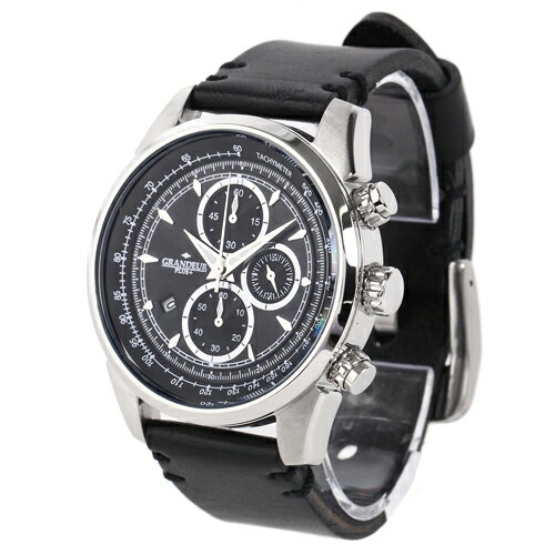 GRANDEUR グランドールプラス メンズウォッチイタリアンレザーバンドシリーズ ブラック GRP001W4