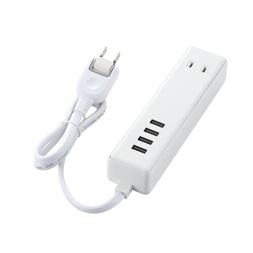 쥳 USBå USB᥹4 AC2 ֥60cm 3.4A ۥ磻 MOT-U11-2406WH