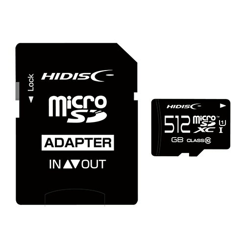 HIDISC microSDXCカード 512GB A2, V30, CLASS10 UHS-1 Speed Class3対応 SD変換アダプタ付き HDMCS...