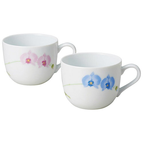 香蘭社 胡蝶蘭 ペアマグカップ K20307324 関連：(日常 生活 暮らし グッズ 商品 アイデア 時短 便利 父の日 母の日 クリスマス 結婚 プレゼント)