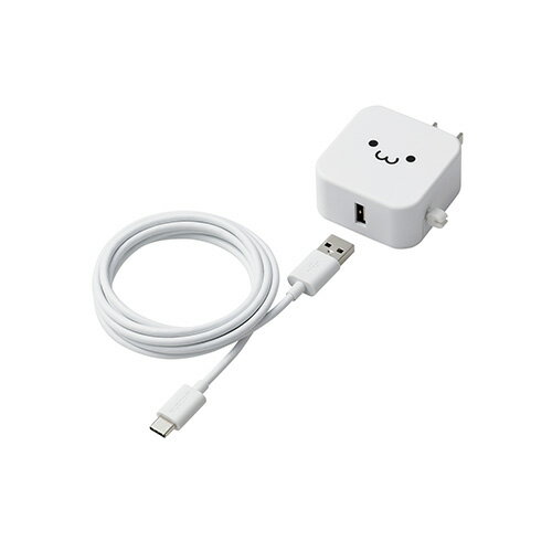 部品 マウス パット WEB LAN ルーター パソコン スマートフォン スマホ OA機器 デジタル デジタル関連 | エレコム AC充電器 スマホ タブレット用 2.4A出力 Type-C USB-C ケーブル同梱 1.5m USB-Aメス1ポート おまかせ充電搭載 ホワイトフェイス MPA-ACC23WF