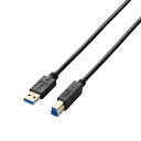 エレコム USB3.0ケーブル/A-Bタイプ/スタンダード/0.5m/ブラック USB3-AB05BK(2)