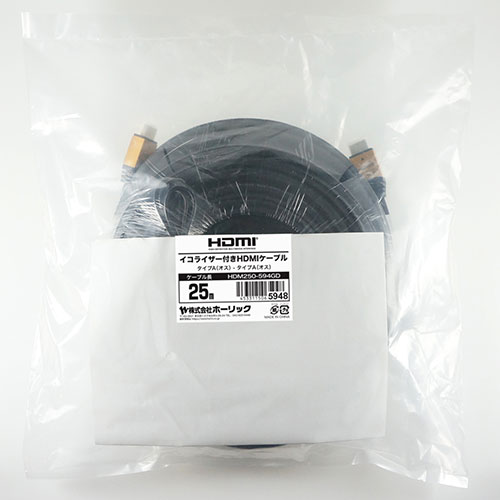 ホーリック イコライザー付き HDMIケーブル 25m ゴールド HDM250-594GD | ケーブル 関連単語 ディスプレイ パソコン DVD アナログ デジタル usb PC 周辺機器 アクセサリー 転送 信号 DVI 変換 ケーブル HDMI VGA インターフェース