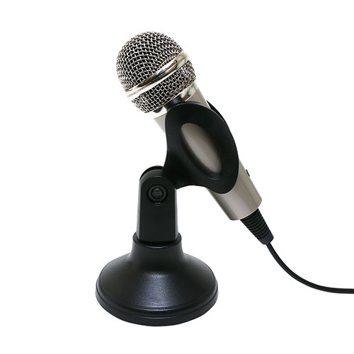 スタンド アクセサリー 部品 マウス パット WEB LAN ルーター パソコン スマートフォン スマホ デジタル関連 | MCO 台座付きPCマイク 4極タイプ ゴールド PMF-01 GD